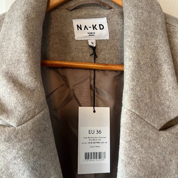 NA-KD Oversized Wool Blend Coat - Picture 7 of 9
